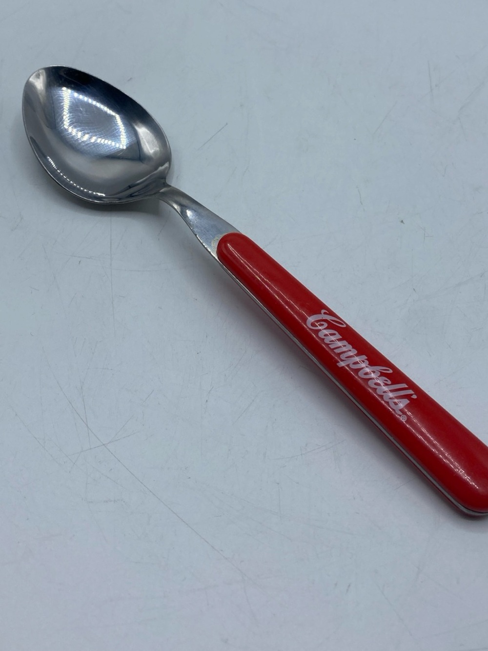 Campbell's Red Handle Glossy Stainless Steel Spoon Flatware Piece Soup
